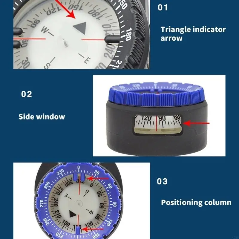 Underwater Compasses Diving Glowing Compasses Pipe Clamp Dive Compasses Diving Compasses Watertight Diving Compasses