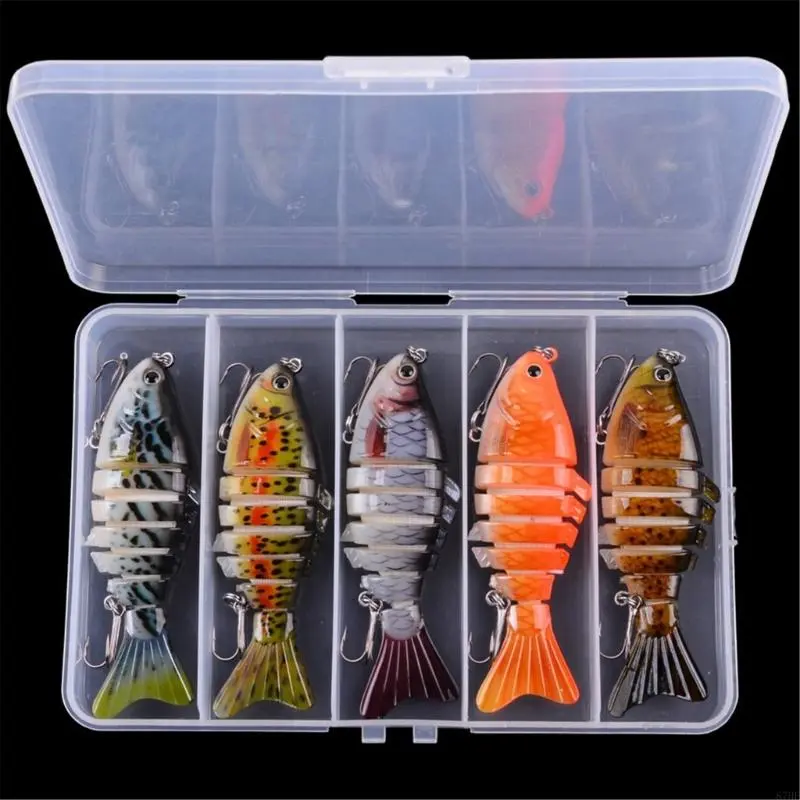 5pcs Swimbait Fishing Tackle 10cm Fishing Lure 7 Segment Artificial Baits Multi Jointed Swimbaits Swimming Lures
