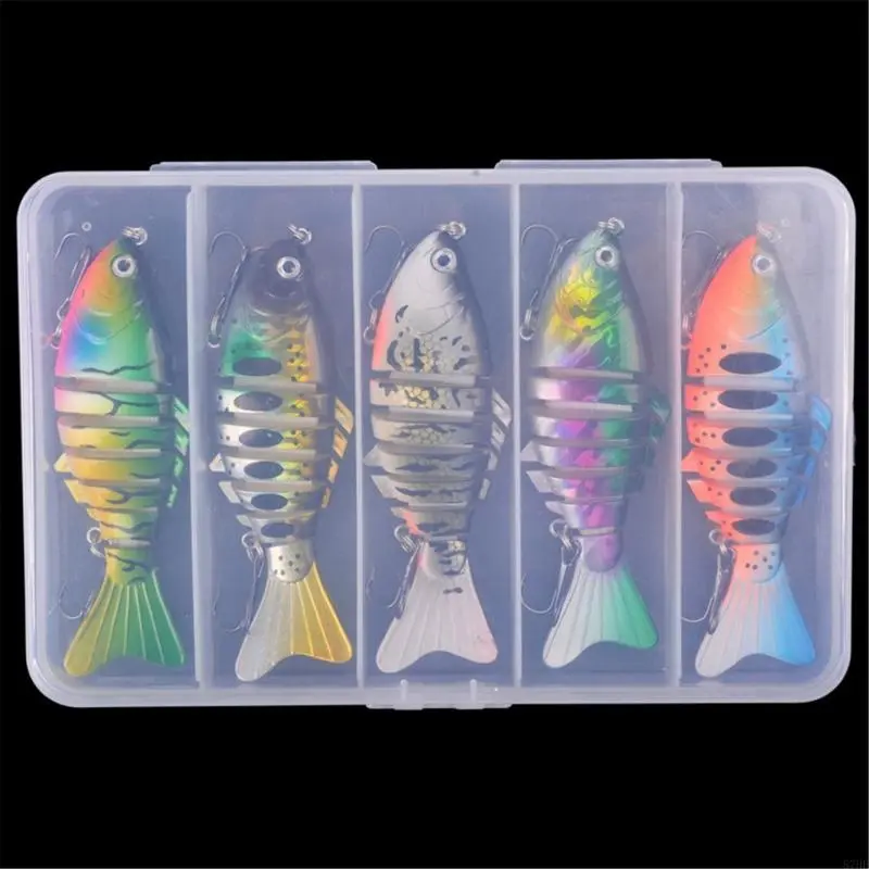 5pcs Swimbait Fishing Tackle 10cm Fishing Lure 7 Segment Artificial Baits Multi Jointed Swimbaits Swimming Lures