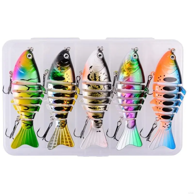 5pcs Swimbait Fishing Tackle 10cm Fishing Lure 7 Segment Artificial Baits Multi Jointed Swimbaits Swimming Lures