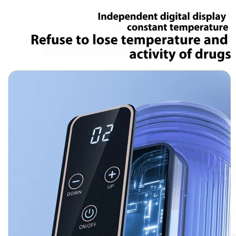 Type-C Rechargeable Insulin Coolers Travel Case with Digital Temperature Display Portable Insulin Coolers Fridge