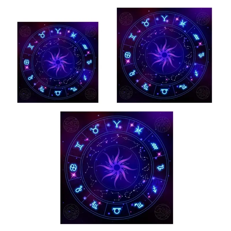 12 Constellation Tarot Tablecloth For Divination Altar Tablecloth Guidance Divination Fate Tarot Deck Board Game Oracle Card Pad