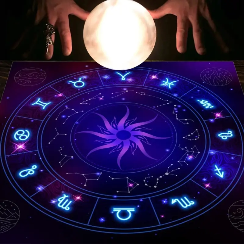 12 Constellation Tarot Tablecloth For Divination Altar Tablecloth Guidance Divination Fate Tarot Deck Board Game Oracle Card Pad