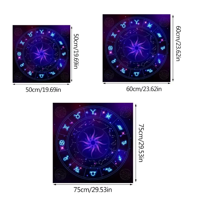 12 Constellation Tarot Tablecloth For Divination Altar Tablecloth Guidance Divination Fate Tarot Deck Board Game Oracle Card Pad