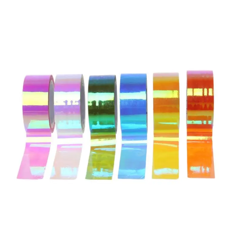 1PC 5m Gold Leaf Washi Tape Rhythmic Gymnastics Decoration Holographic RG Prismatic Glitter Tape Hoops Stick DIY Scrapbooking