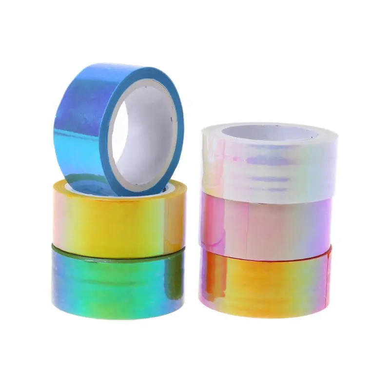 1PC 5m Gold Leaf Washi Tape Rhythmic Gymnastics Decoration Holographic RG Prismatic Glitter Tape Hoops Stick DIY Scrapbooking
