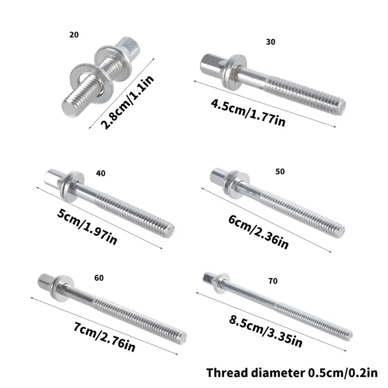 10PCS Drum Screws Metal Texture Perfect for Maintaining Your Percussion Set