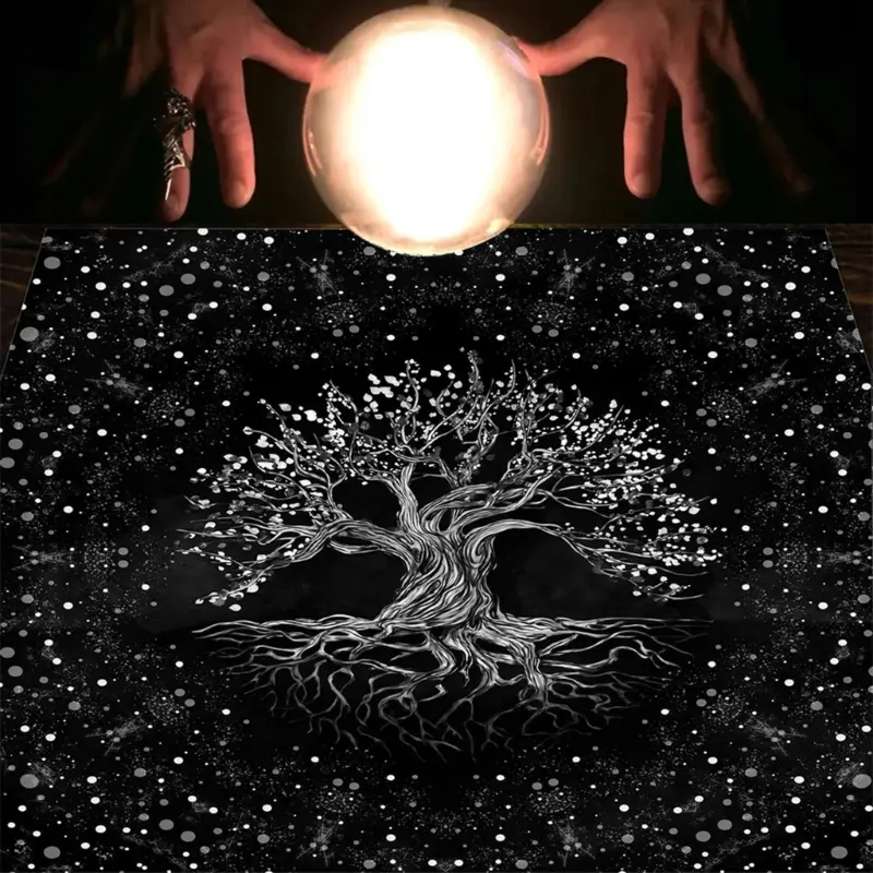 Tree of Life Tarot Tablecloth Altar Cloth Pagan Spiritual Pendulum Witchcraft Astrology Oracle Cards Pads for Room Home Decor