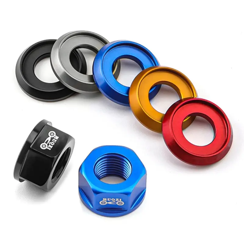 1 Piece Bike 3/8 M10 Hubs Nut Flange Before Rear Wheel Lock Screw Aluminum Alloy Bolts MTB Road Bicycle Wheel Axle