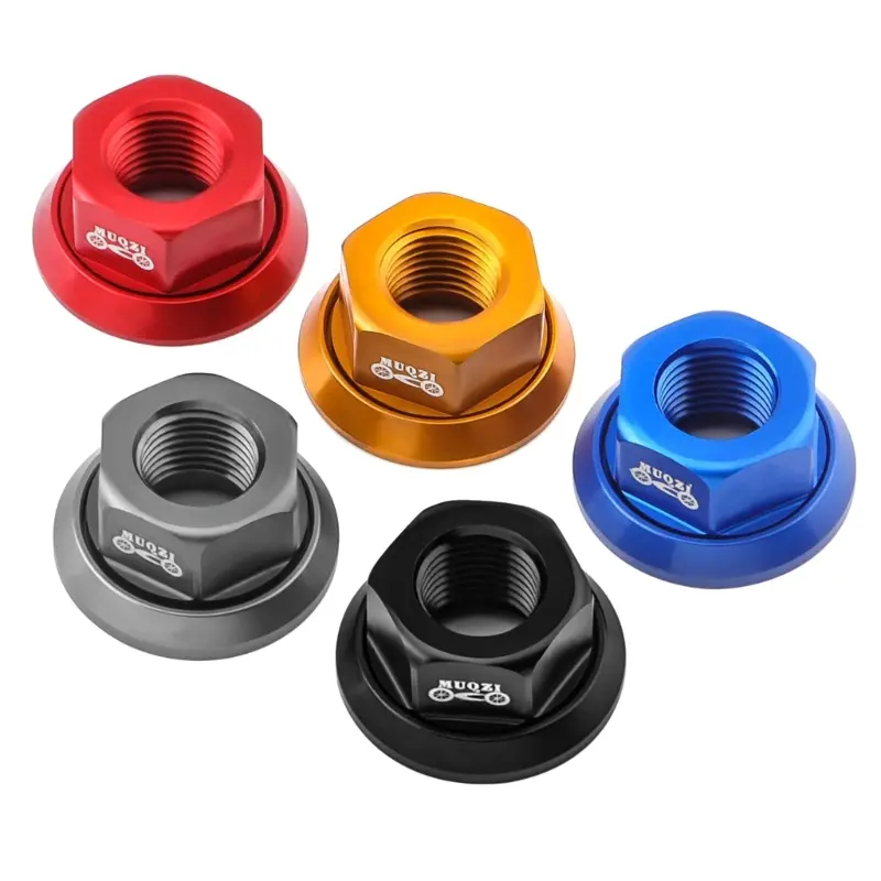 1 Piece Bike 3/8 M10 Hubs Nut Flange Before Rear Wheel Lock Screw Aluminum Alloy Bolts MTB Road Bicycle Wheel Axle