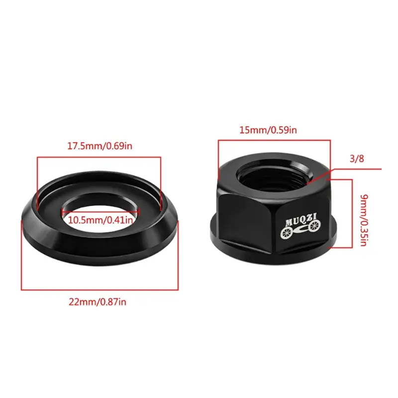 1 Piece Bike 3/8 M10 Hubs Nut Flange Before Rear Wheel Lock Screw Aluminum Alloy Bolts MTB Road Bicycle Wheel Axle