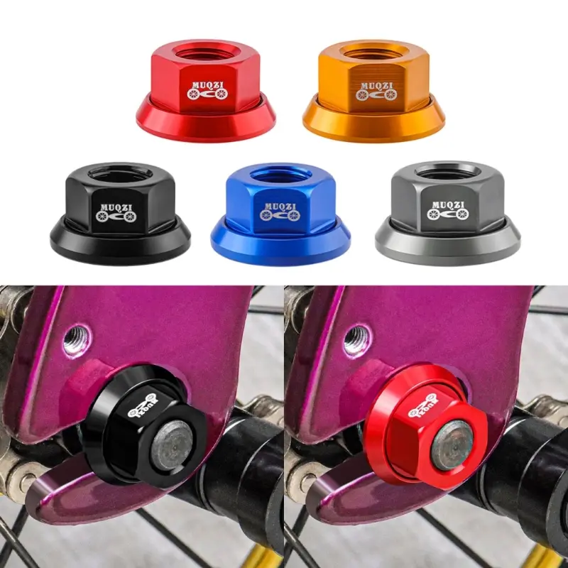 1 Piece Bike 3/8 M10 Hubs Nut Flange Before Rear Wheel Lock Screw Aluminum Alloy Bolts MTB Road Bicycle Wheel Axle
