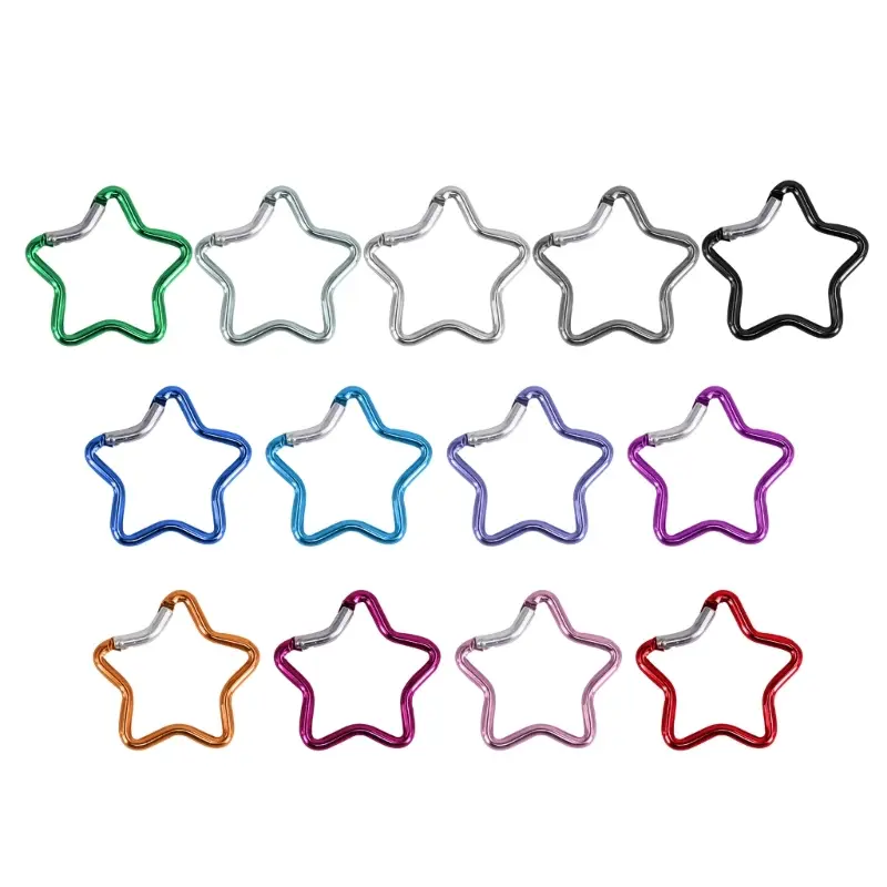1 Pcs Five-pointed Star Shaped Aluminum Carabiner Key Chain Clip Outdoor Camping Keyring Hook Water Bottle Hanging Buckle