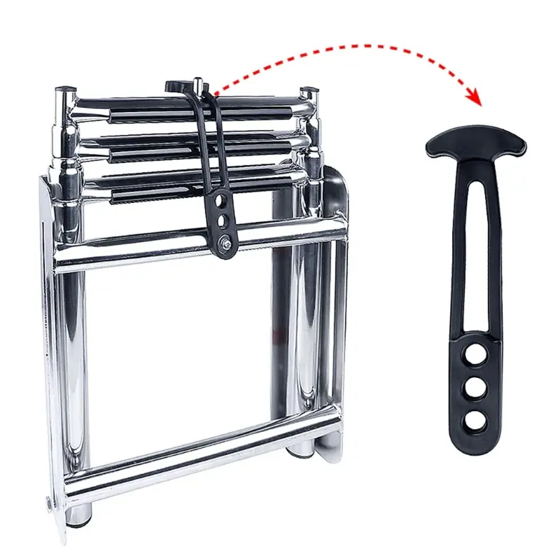 Boat Ladder Strap Boarding Ladder Rubber Latch Band Retaining Bungee Rope Holder with 3/4 Adjustable Mounting Hole