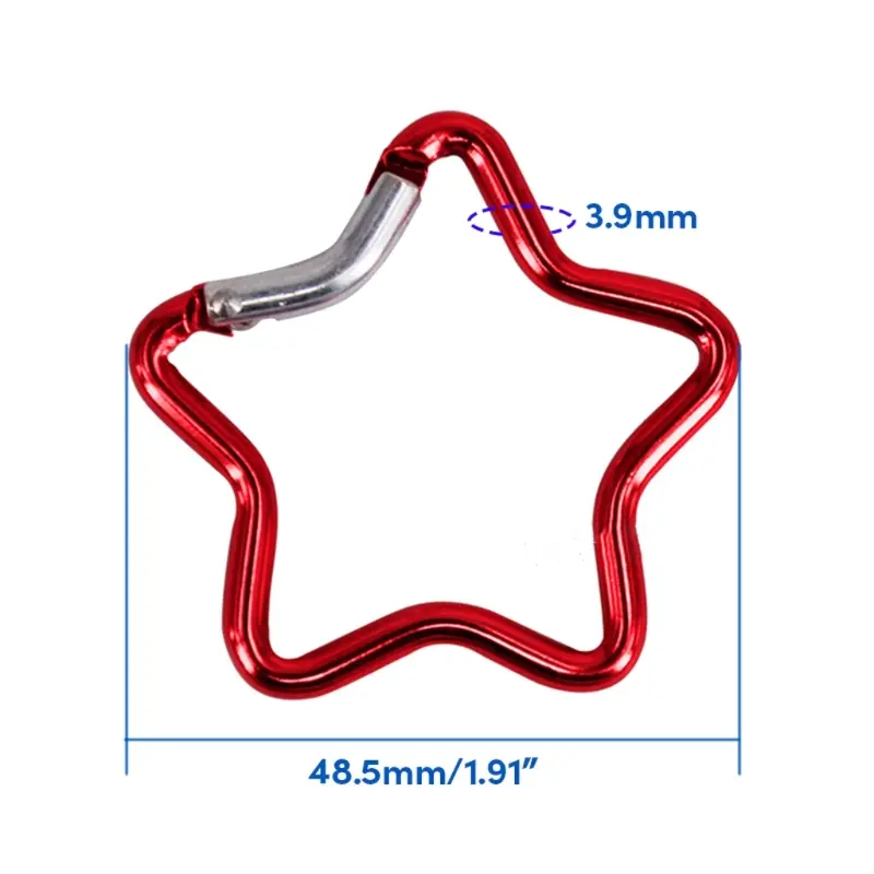 1 Pcs Five-pointed Star Shaped Aluminum Carabiner Key Chain Clip Outdoor Camping Keyring Hook Water Bottle Hanging Buckle