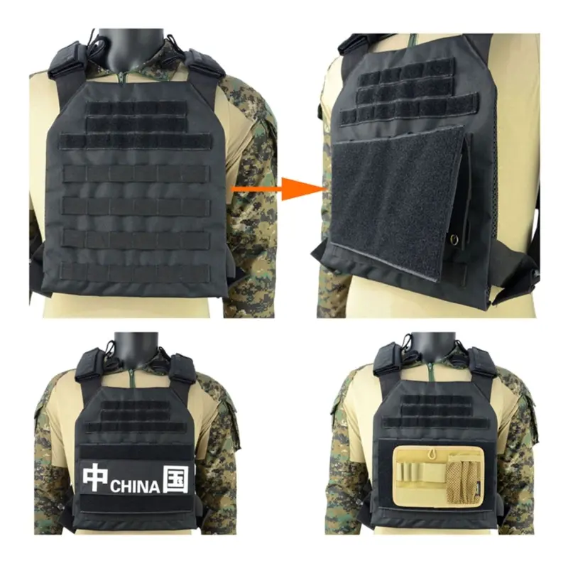 1000D Nylon Tactical Modular Vest Patch Molle Adapter Panel Hook&Loop Converter For Attching ID Patches Badge EDC Tool Bag