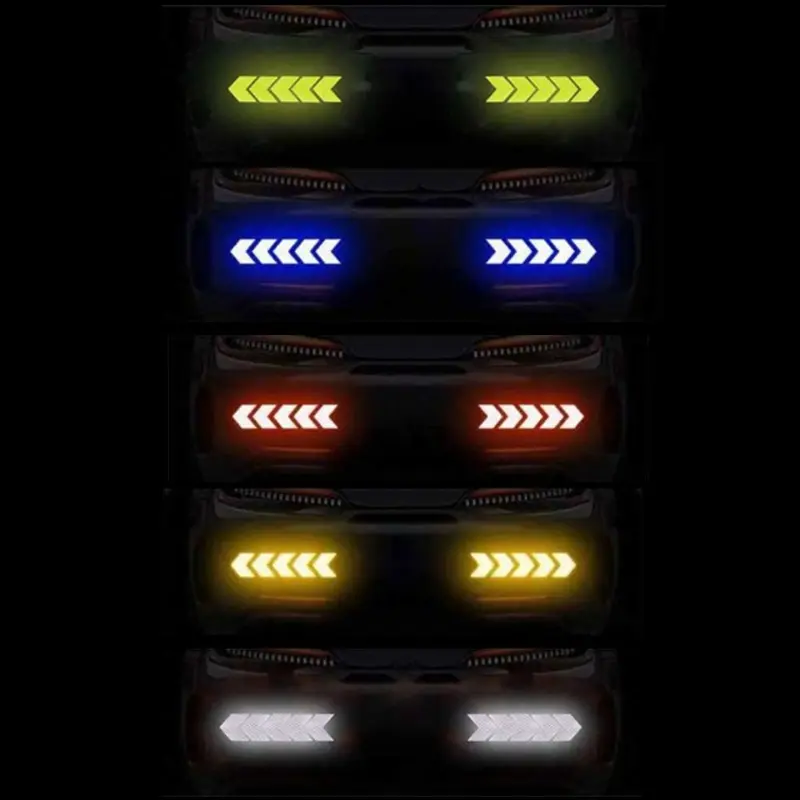 10Pcs Bike Reflector Sticker Arrow Reflective Self Adhesive Tape Car Motorcycle Bicycle Decal Safety Cycling Film Accessories