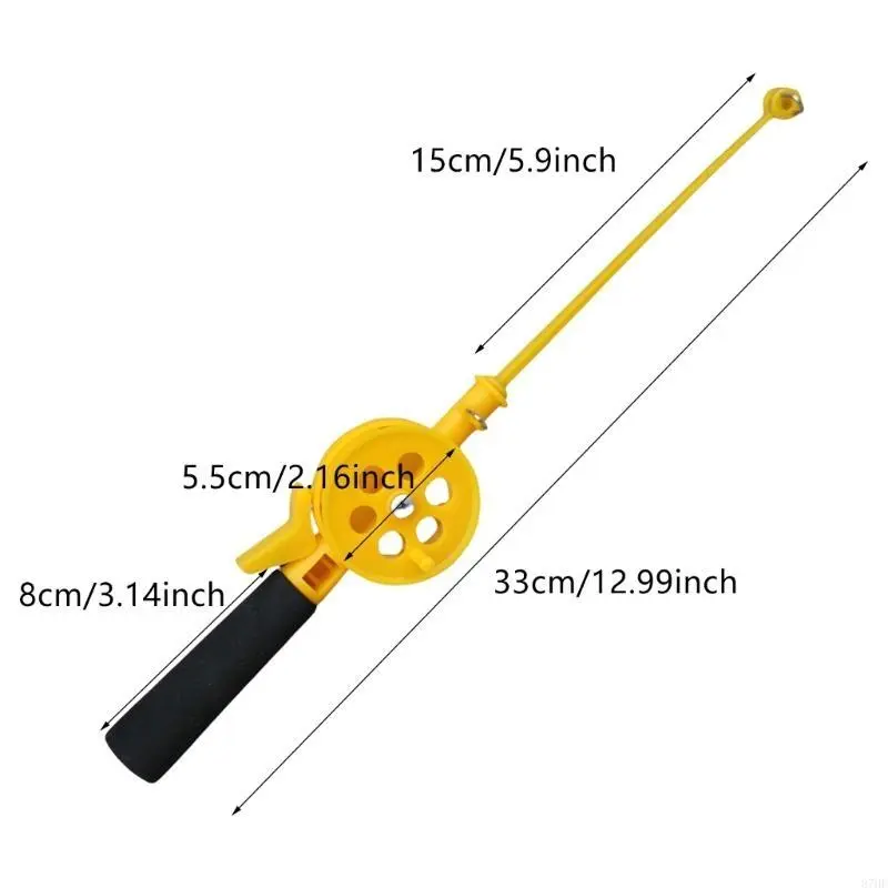 Small Ice Fishing Rod Children Fishing Poles Portable Plastic Fishing Rod Outdoor Kid Tackle Poles Easy to Use