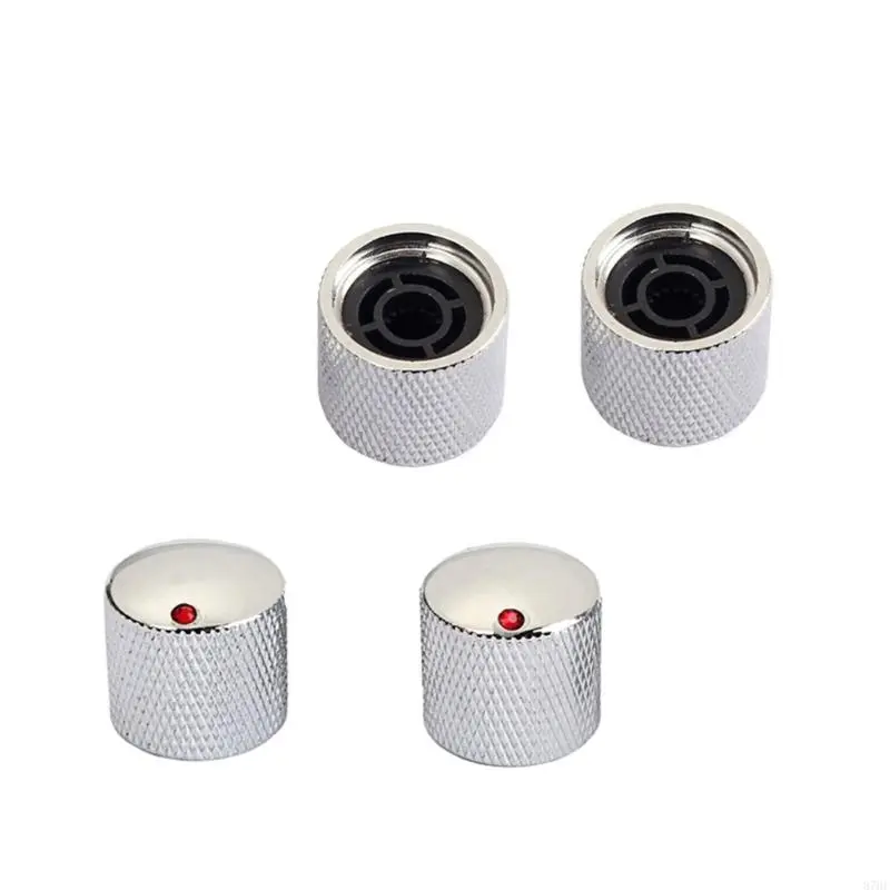4Pcs Electric Guitar Bass Knobs Volumes Tone Control Knobs Guitar Dome Top Knobs Potentiometer Caps Easy to Install