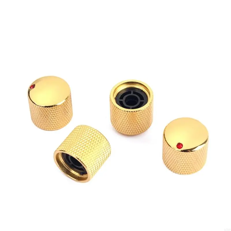 4Pcs Electric Guitar Bass Knobs Volumes Tone Control Knobs Guitar Dome Top Knobs Potentiometer Caps Easy to Install