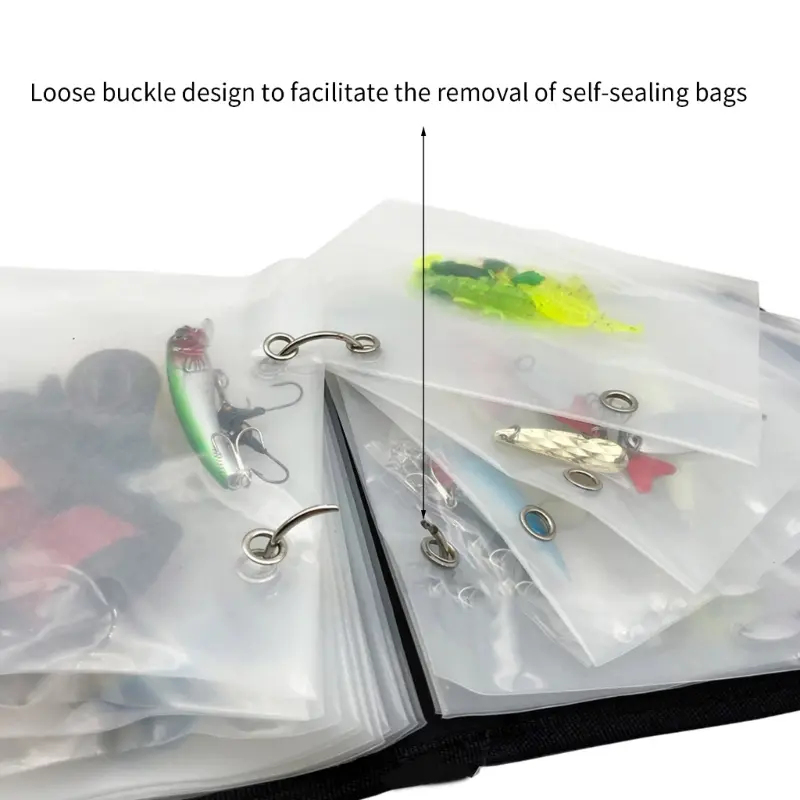 15Pocket Fishing Tackle Binder,Transparent Leader Storage Bag, Sea Fishing Organized Storage Rig Bag for Baits,Rigs,Jigs,Lines