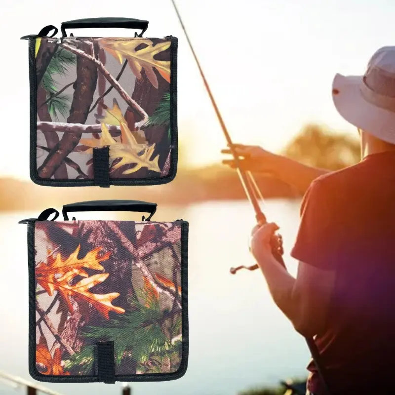 15Pocket Fishing Tackle Binder,Transparent Leader Storage Bag, Sea Fishing Organized Storage Rig Bag for Baits,Rigs,Jigs,Lines