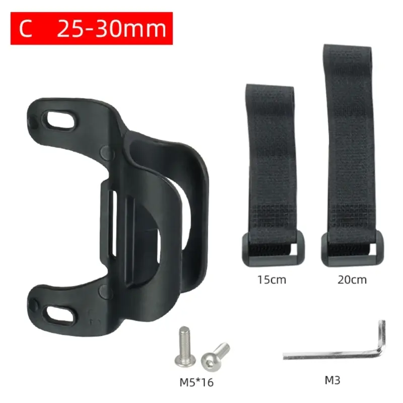 Bicycle Pump Bracket Frame Bottle Cage Mount Positioning Holder Rack Stand Optional Hook Loop Strap M5*16 Stainless Steel Bolts