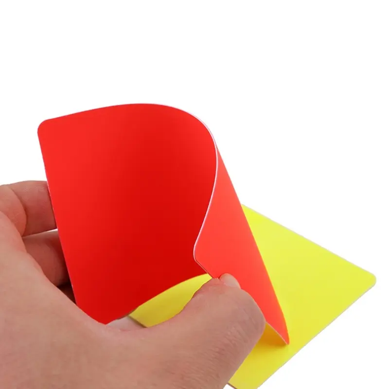 Football Redness Yellow Card Set Sports Football Referee Redness Yellow Card Set