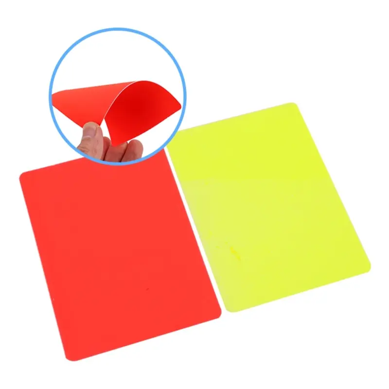 Football Redness Yellow Card Set Sports Football Referee Redness Yellow Card Set