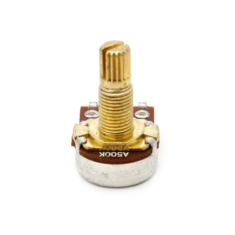 5pcs A500K Potentiometer Splined Small Pot Electric Guitar Bass Effect Amp Tone Volume 15mm Shaft Parts