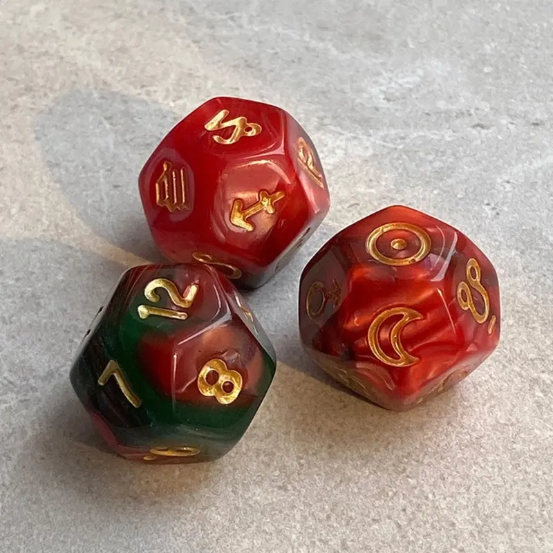 3Pcs Astrologys Dices 12-Sided Dices Divinations Tool Tarots Constellations Dices