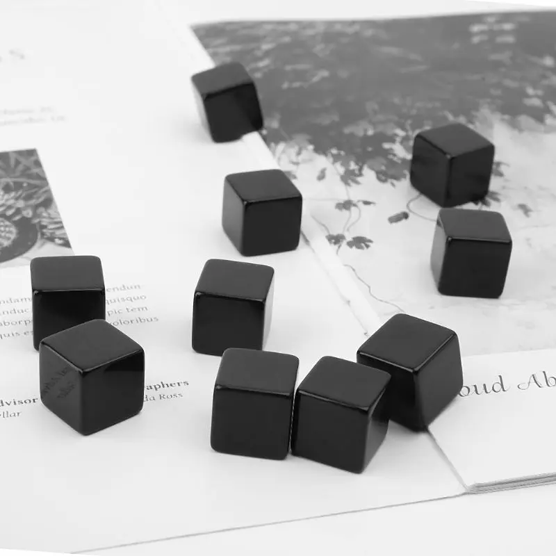 10Pcs Acrylic 6 Sided Blank 16mm 0.63In Digital Number Dots Cubes Square Corner Kids DIY Board Game Educational Toy
