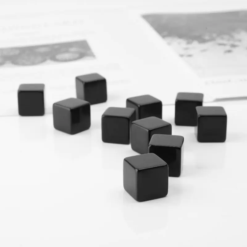 10Pcs Acrylic 6 Sided Blank 16mm 0.63In Digital Number Dots Cubes Square Corner Kids DIY Board Game Educational Toy