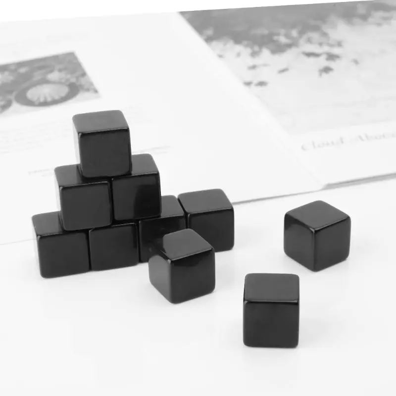 10Pcs Acrylic 6 Sided Blank 16mm 0.63In Digital Number Dots Cubes Square Corner Kids DIY Board Game Educational Toy