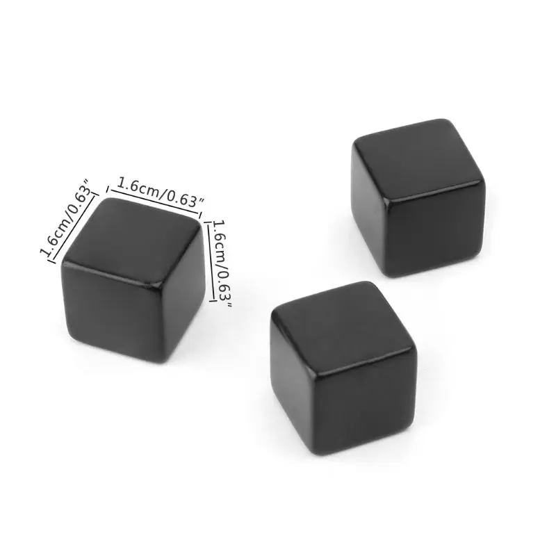 10Pcs Acrylic 6 Sided Blank 16mm 0.63In Digital Number Dots Cubes Square Corner Kids DIY Board Game Educational Toy