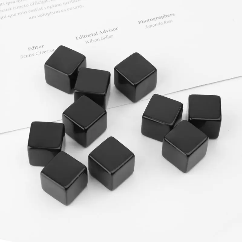10Pcs Acrylic 6 Sided Blank 16mm 0.63In Digital Number Dots Cubes Square Corner Kids DIY Board Game Educational Toy