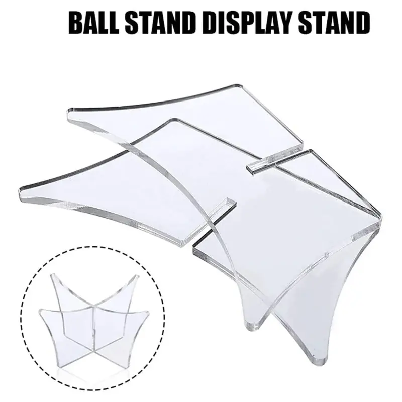 1 Pc Round Ball Holder Soccer Rugby Bowling Display Stand Acrylic Ball Stands Sports Ball Storage Display Racks (Transparent)
