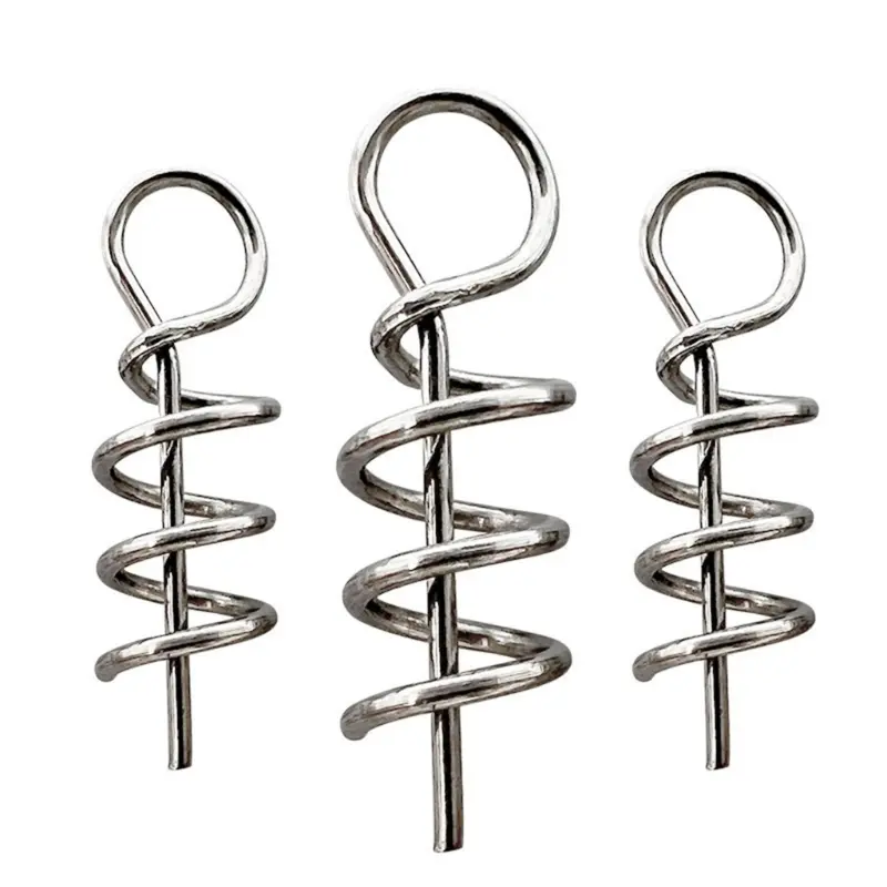 50/100pcs/Lot Spring Lock Pin Crank Hook Fishing Connector Stainless Steel Springs for Soft Bait Accessories Pesca Tackle