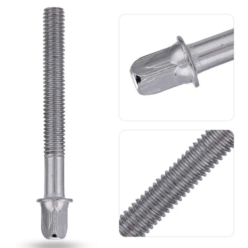 10 Pcs Metal Drum Tension Rods Replacement Drum Tight Screws Bolts Percussion Drum Repair Parts for Snare Bass