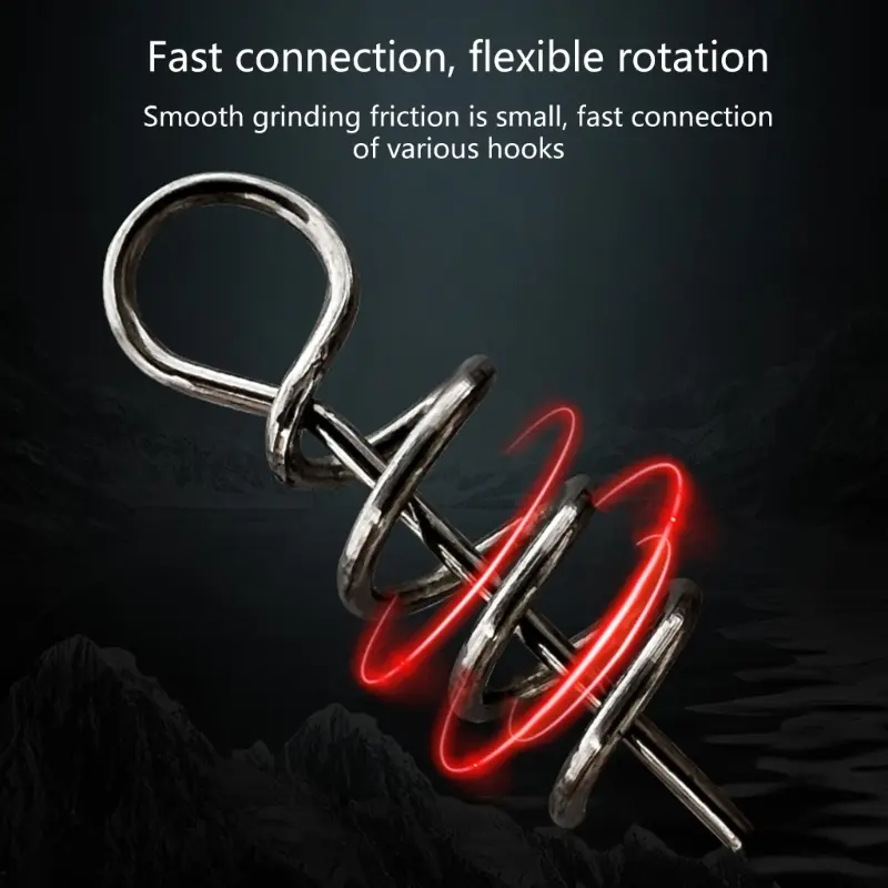 50/100pcs/Lot Spring Lock Pin Crank Hook Fishing Connector Stainless Steel Springs for Soft Bait Accessories Pesca Tackle