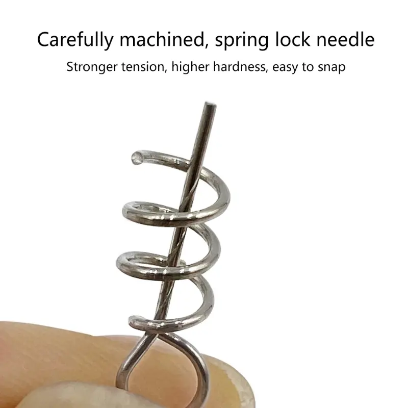50/100pcs/Lot Spring Lock Pin Crank Hook Fishing Connector Stainless Steel Springs for Soft Bait Accessories Pesca Tackle