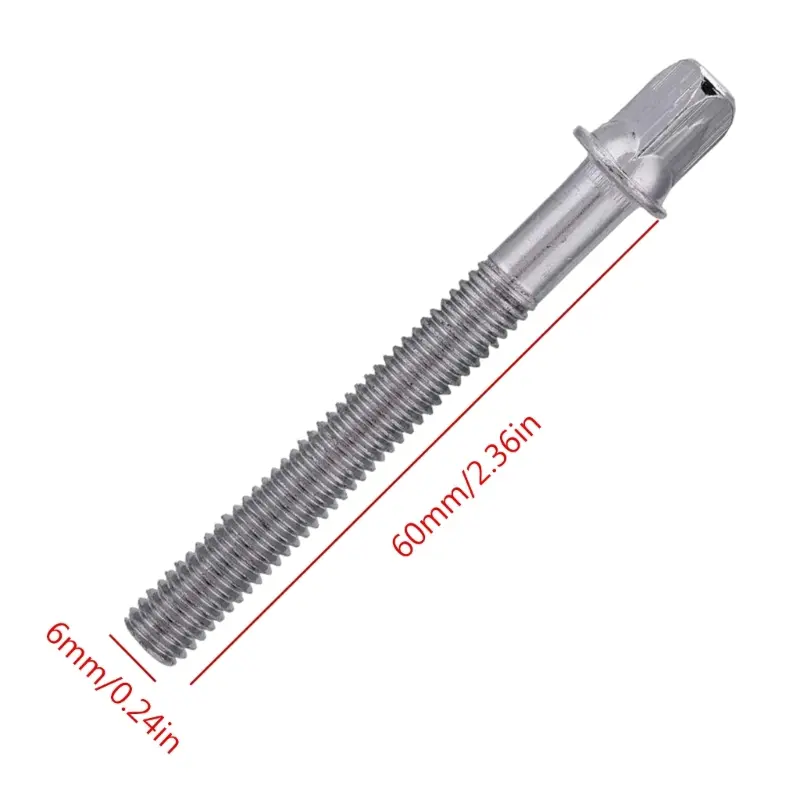10 Pcs Metal Drum Tension Rods Replacement Drum Tight Screws Bolts Percussion Drum Repair Parts for Snare Bass