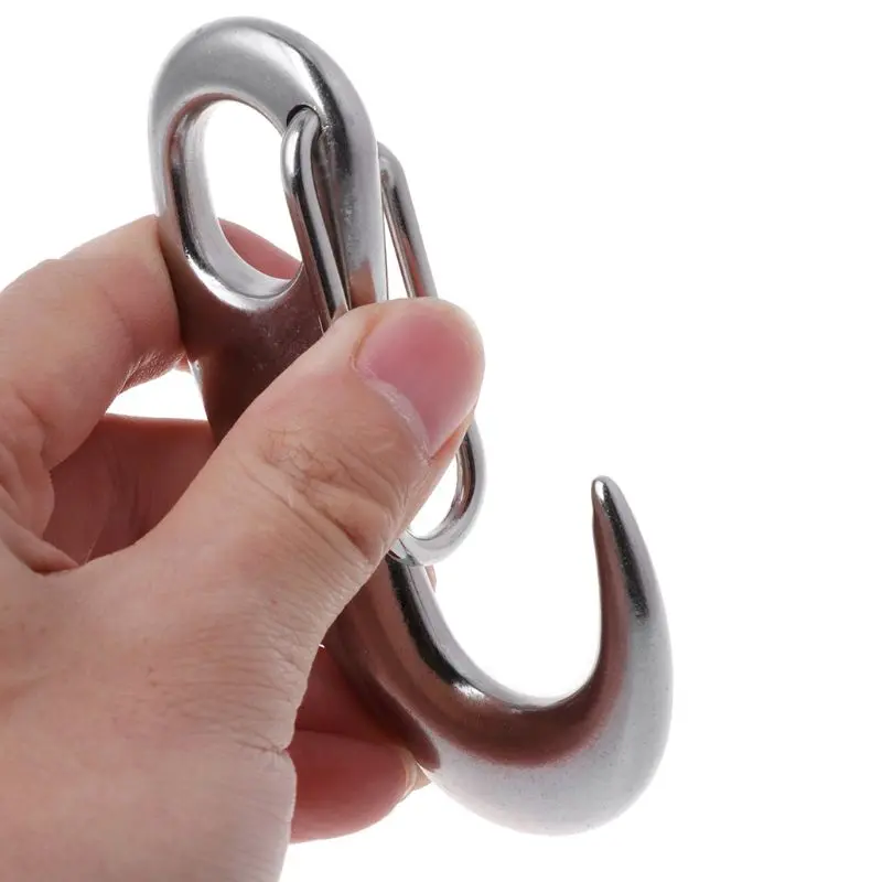 1 Pc Boat Marine Stainless Steel Egg Shape Spring Snap Hook Clip Quick Link Carabiner