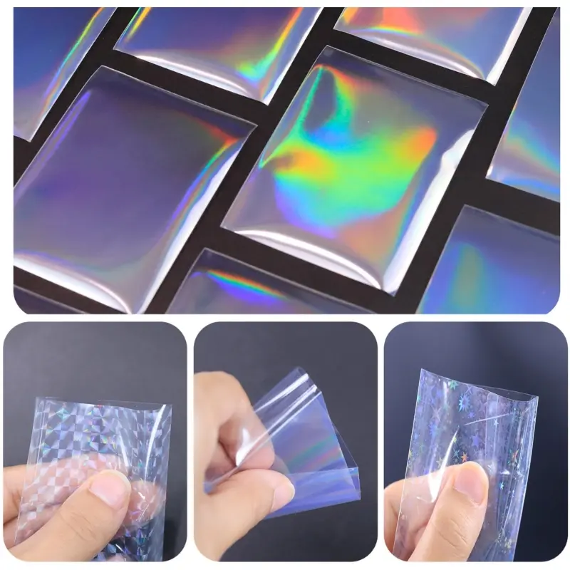 50Pcs Protector Card Sleeves Holographics Foil Laser Clear Magic Board Game Tarot Case Kpop Photocard Protective Shield Cover
