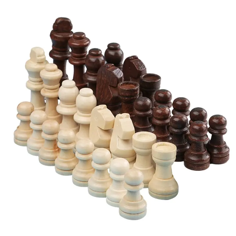 32pcs Wooden Chess Pieces Complete Chessmen International Word Chess Set Tournament Chess Piece Entertainment Accessories