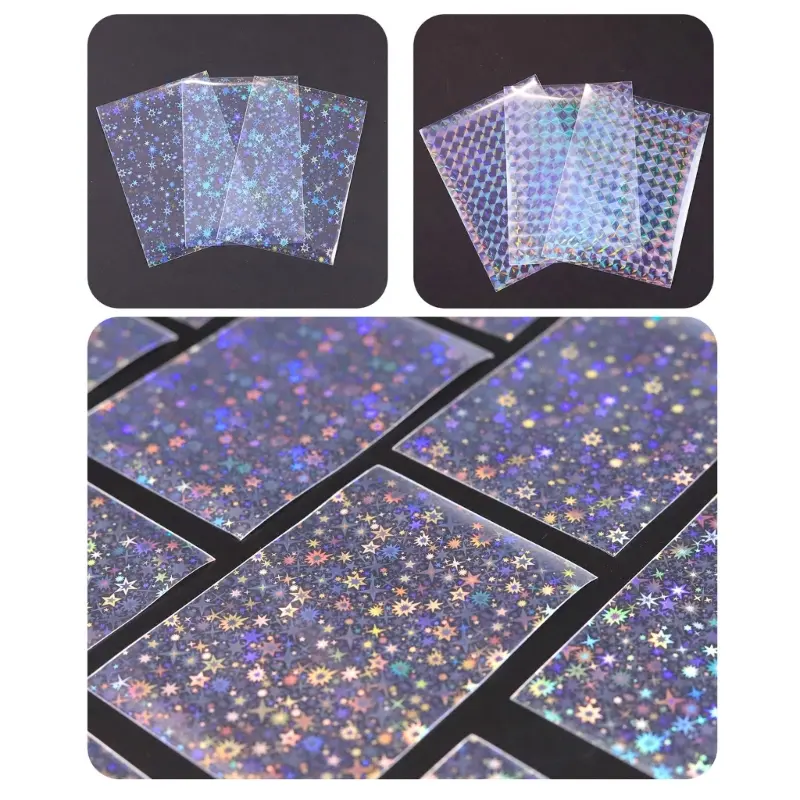 50Pcs Protector Card Sleeves Holographics Foil Laser Clear Magic Board Game Tarot Case Kpop Photocard Protective Shield Cover