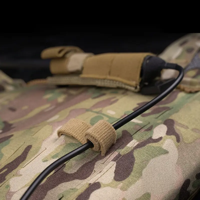 6pcs Tactical Adhesive Cable Ties PTT Communication Antennas Hydration Tube Storage Straps Hook&Loop Molle Accessories Nylon