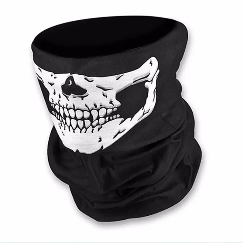 Halloween Skeleton Gloves Skull Face Mask Scarf Neck Warmer Set Adults Kids Party Cosplay Props Sports Hiking Cycling Scarf
