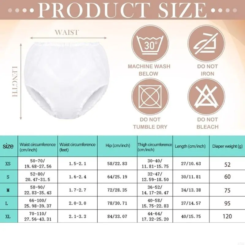 Unisex Diaper Covers Leakproof Water Resistant Diaper Guard Reusable Pants