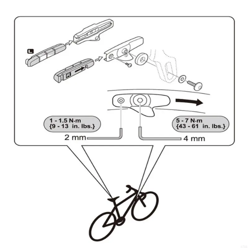 Road Bike Brake Shoe V-shaped Braking Holder Shoes Block Professional Brake Blocks Shoes